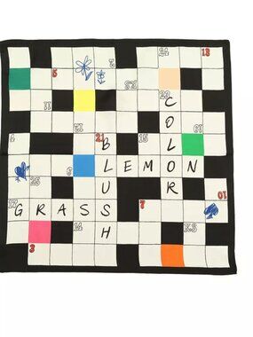 kate spade new york Women's Crossword Silk Bandana Scarf - brand new